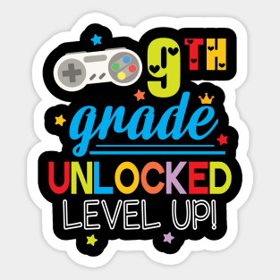 Gamer Students 9th Grade Unlocked Level Up Back To School Sticker